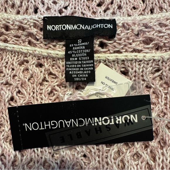 NWT Norton Mcnaughton Women’s South Beach Lilac Jasper Open Knit Sweater Sz S - Picture 3 of 6